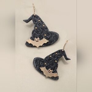 Halloween Witch Hat Drop Earrings
